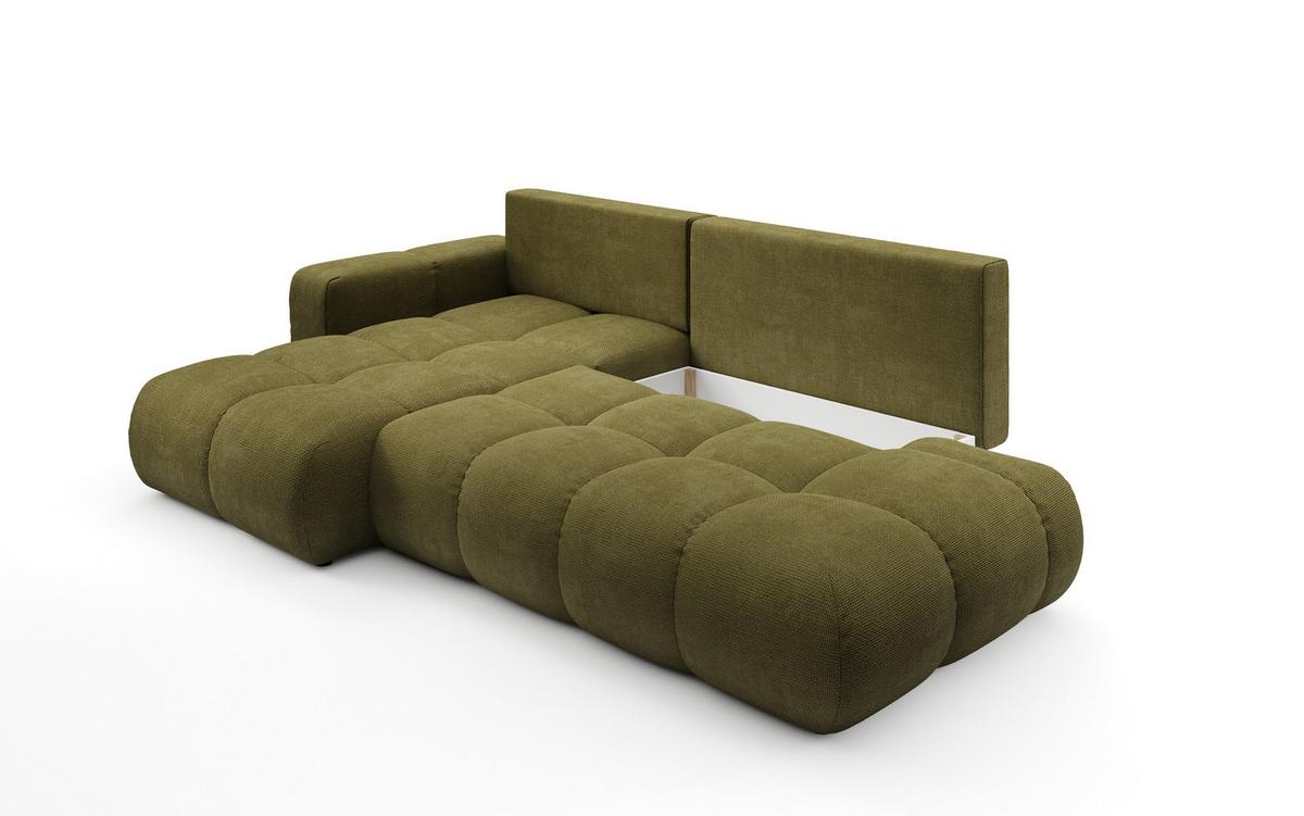 ECKSOFA DUCA L-S Grün Chenille mit Schlaffunktion - Grün, Holz (266.5/266.5cm) - MASSENO
