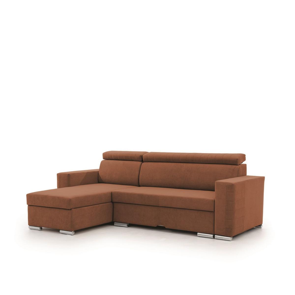 ECKSOFA Canton In Camelia - Braun, Holzwerkstoff/Textil (260/173cm) - Fun Möbel