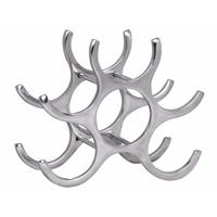 WEINREGAL Aluminium Modern Stil für 6 Flaschen platzsparend 24x29x14cm - Silberfarben, Metall (29/24/14cm) - KADIMA DESIGN