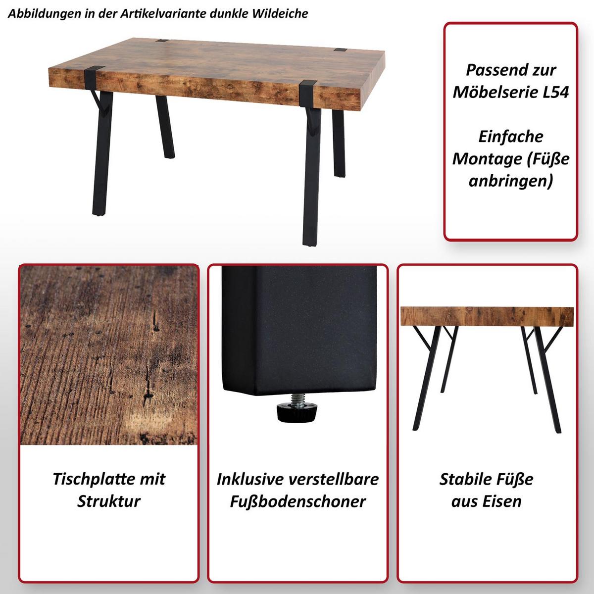 ESSTISCH Grau - Grau, Holz (90/150/75cm) - MCW