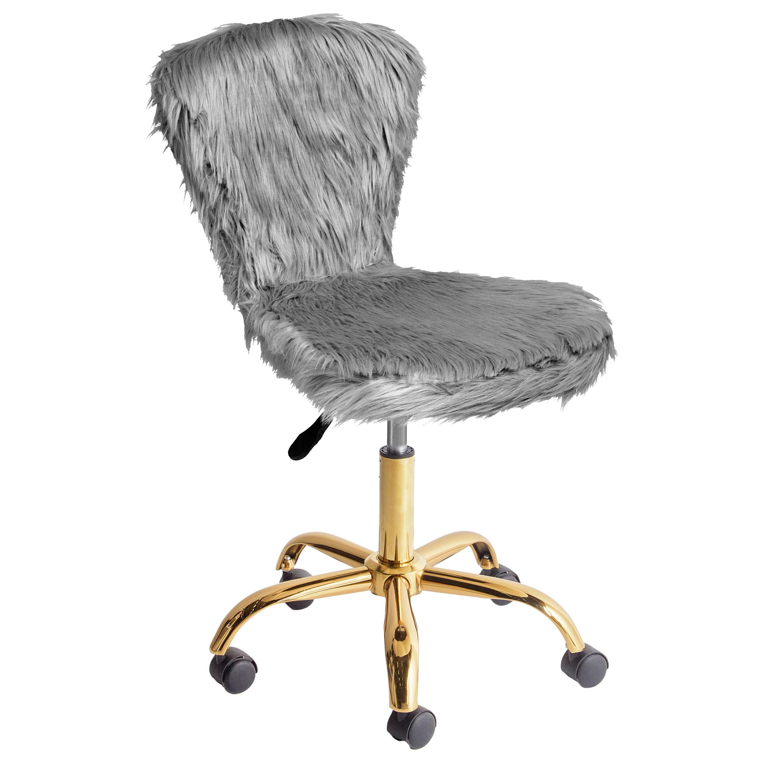 SCHREIBTISCHSTUHL Grau Margate - Goldfarben/Schwarz, Kunststoff (44/77/38cm) - Beliani