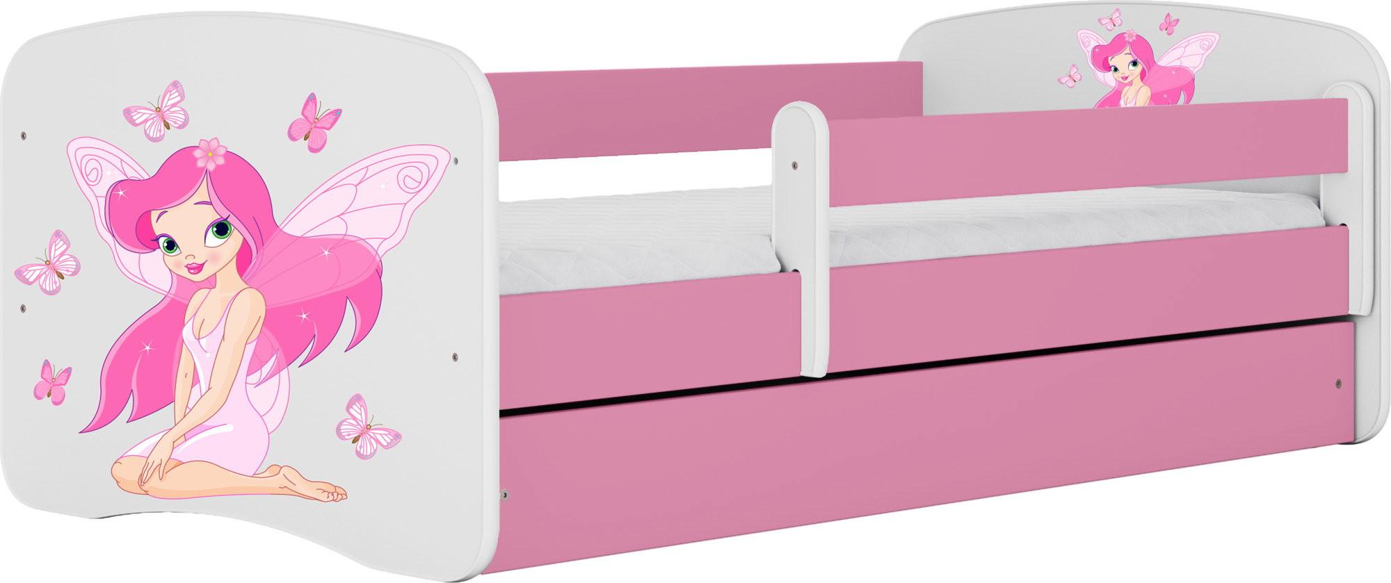 KINDERBETT Emily mit Schublade und Matratze, Rosa 70x140 cm - Rosa, Holzwerkstoff (140/70cm) - WFL GROUP