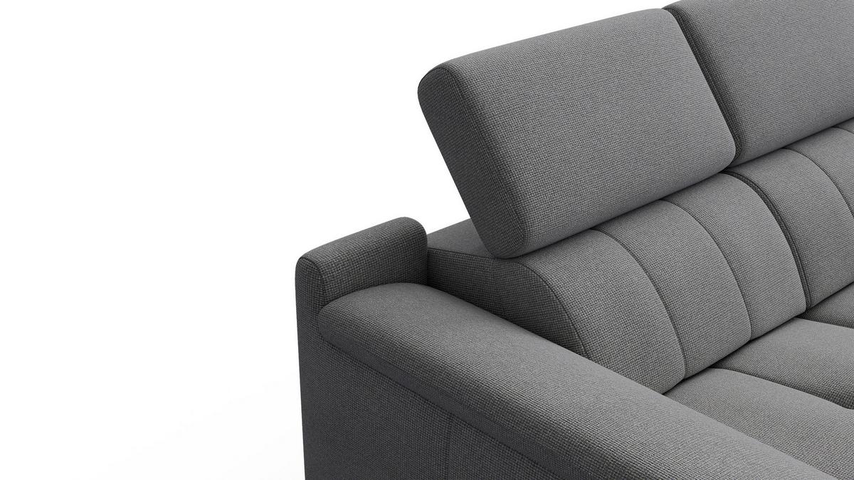RELAXSOFA FIERO 2-Sitzer mit 2 Relaxfunktionen, grau - Schwarz/Grau, Holzwerkstoff/Textil (170/82/103cm) - Wozimo