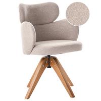 ESSZIMMERSTUHL drehbar Bouclé Beige Marcy - Beige, Textil (60/85/66cm) - Beliani