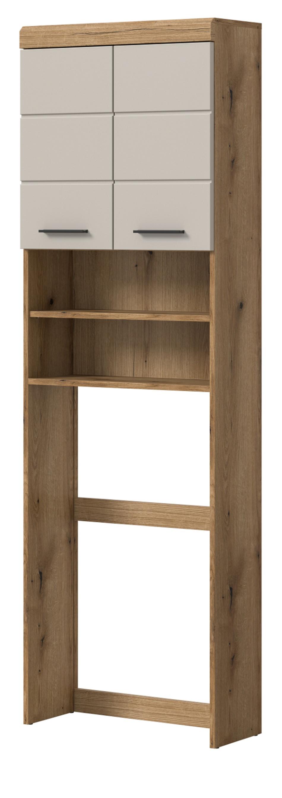 WASCHMASCHINENSCHRANK Sand, Eiche matt 63 x 191 cm, Waschmaschinen Überbau mit viel Stauraum - Sandfarben/Kaschmir, Holzwerkstoff/Kunststoff (63/191/24cm) - Inn.Furn
