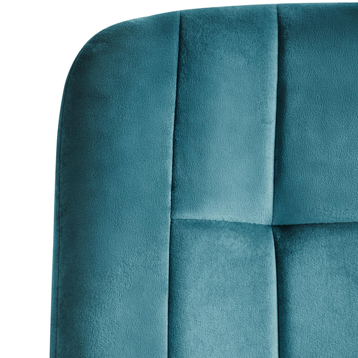 BÜROSTUHL Samtstoff Blaugrün Melrose - Jadegrün, Textil (60/82/60cm) - Beliani
