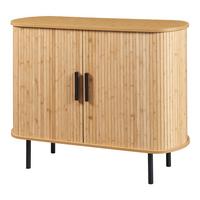 SIDEBOARD Tvedestrand - Schwarz/Naturfarben, Holzwerkstoff/Metall (100/80/40cm) - [en.casa]