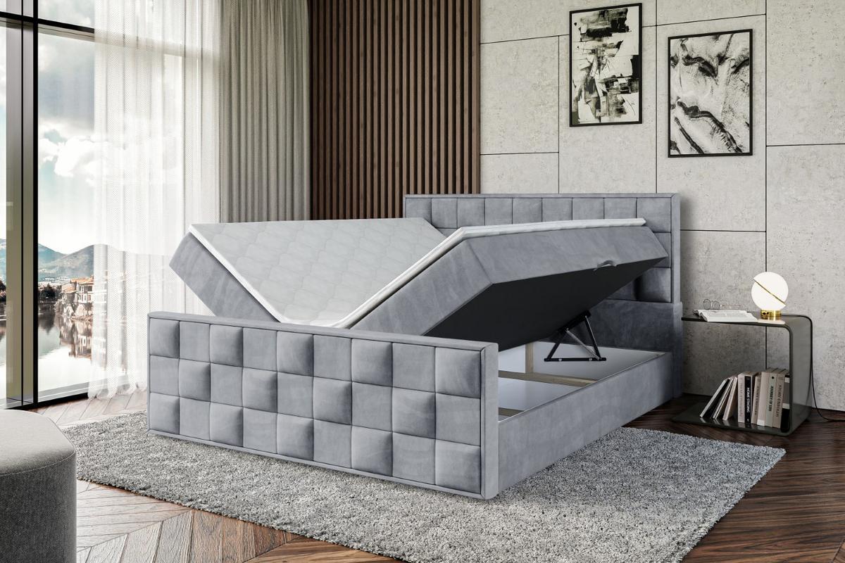 BOXBETT ZAFIRA - 140x200 - H3 - Grau - Grau, Holzwerkstoff (140/200cm) - ALTDECOR