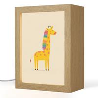 NACHTTISCHLAMPE Giraffe - Regenbogenmähne - Beige 15x20 cm - Beige, Holzwerkstoff (8/15/20cm) - OnlyWow