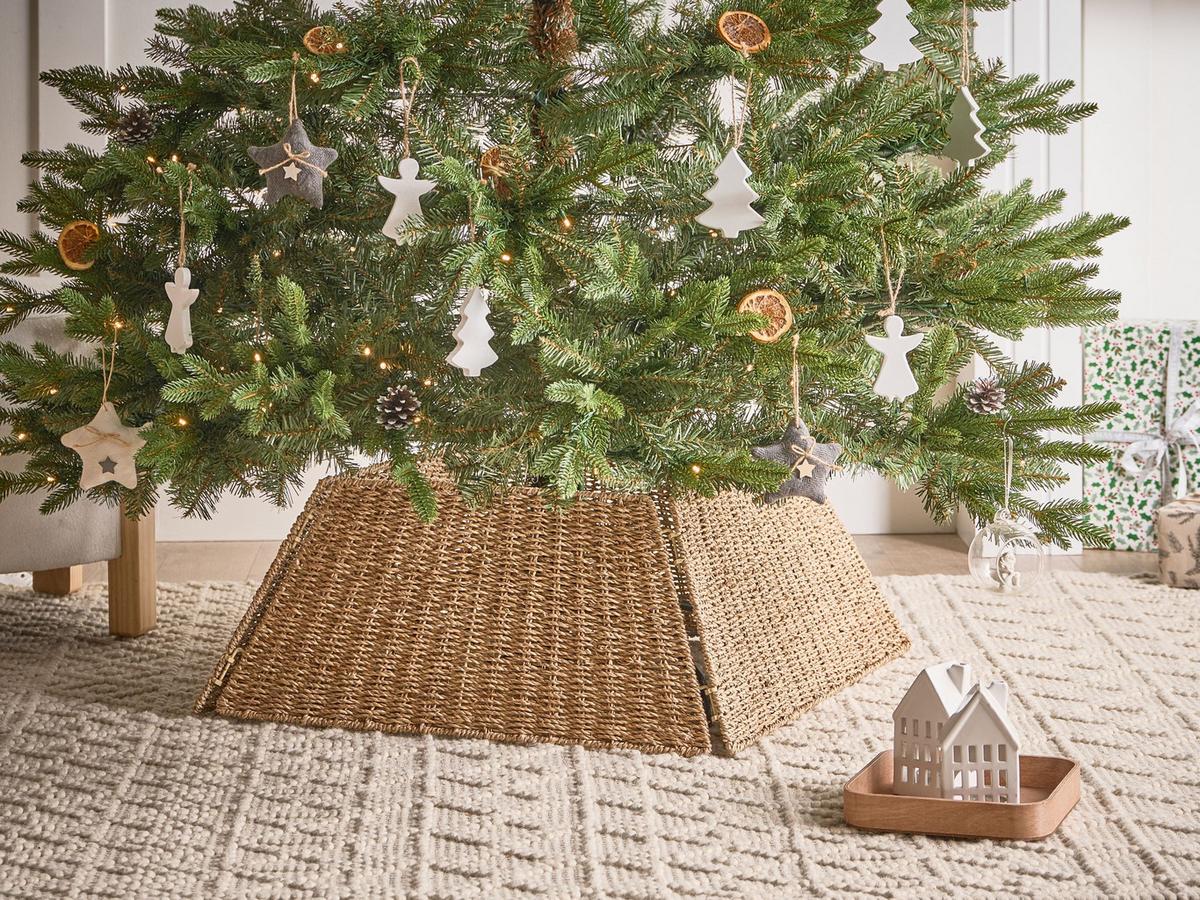 WEIHNACHTSBAUMKRAGEN 28 cm Naturfarben Mistel - Naturfarben, Naturmaterialien (28cm) - Beliani