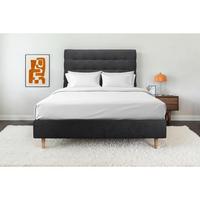 KOPFTEIL gepolstert - Gesteppt – schwarzer Stoff - 160 cm - Beige/Schwarz, Karton/Holz (160/120/10cm) - Sommeil de Plomb