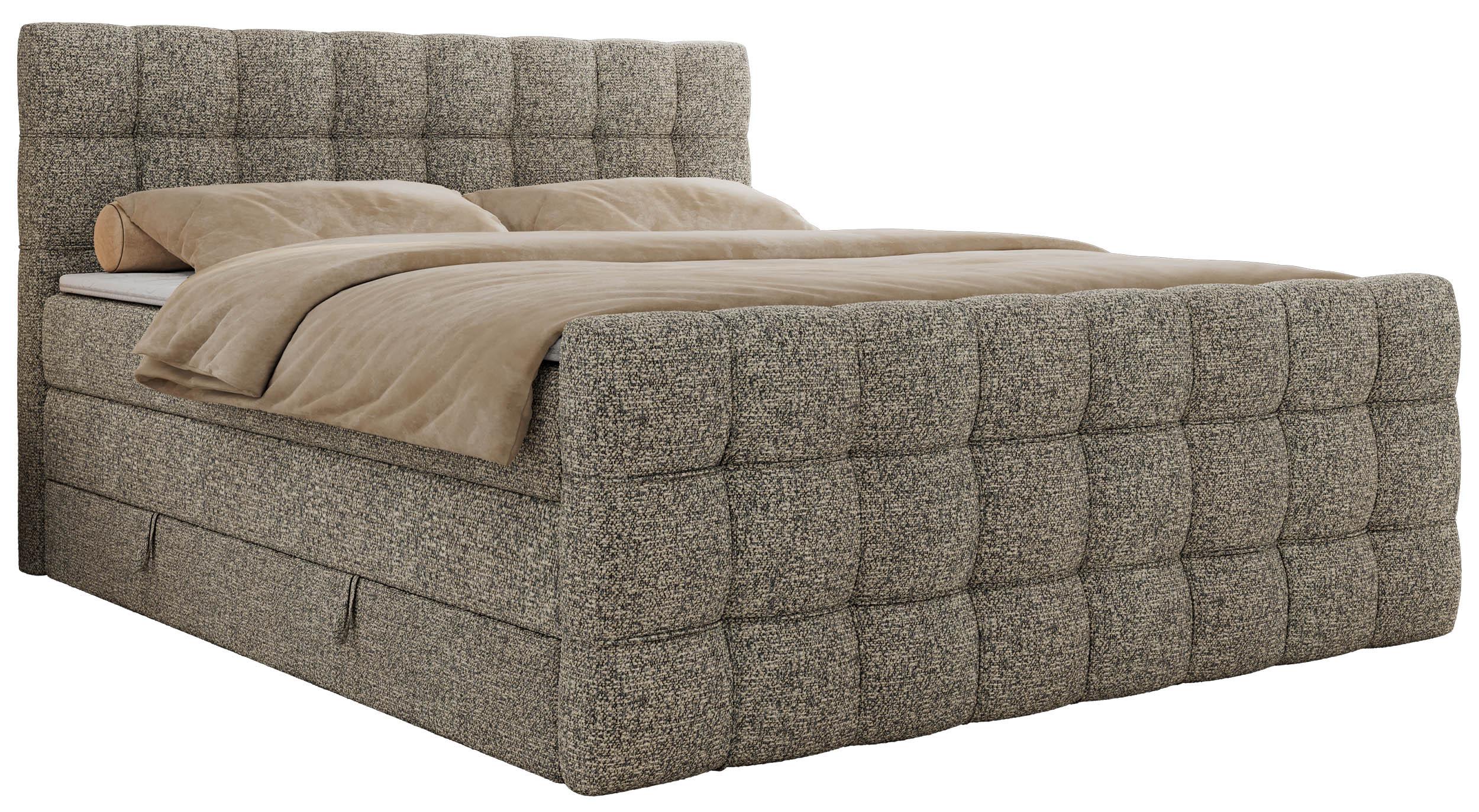 BOXSPRINGBETT ALTIVO KING DUO 160/200 - Grau Strukture - H4 - Grau, Textil (160/200cm) - MKS