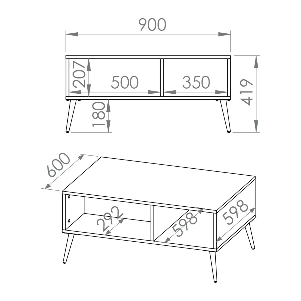 COUCHTISCH Thalia Grün - Grün, Holzwerkstoff (60/90/42cm) - Petits-meubles