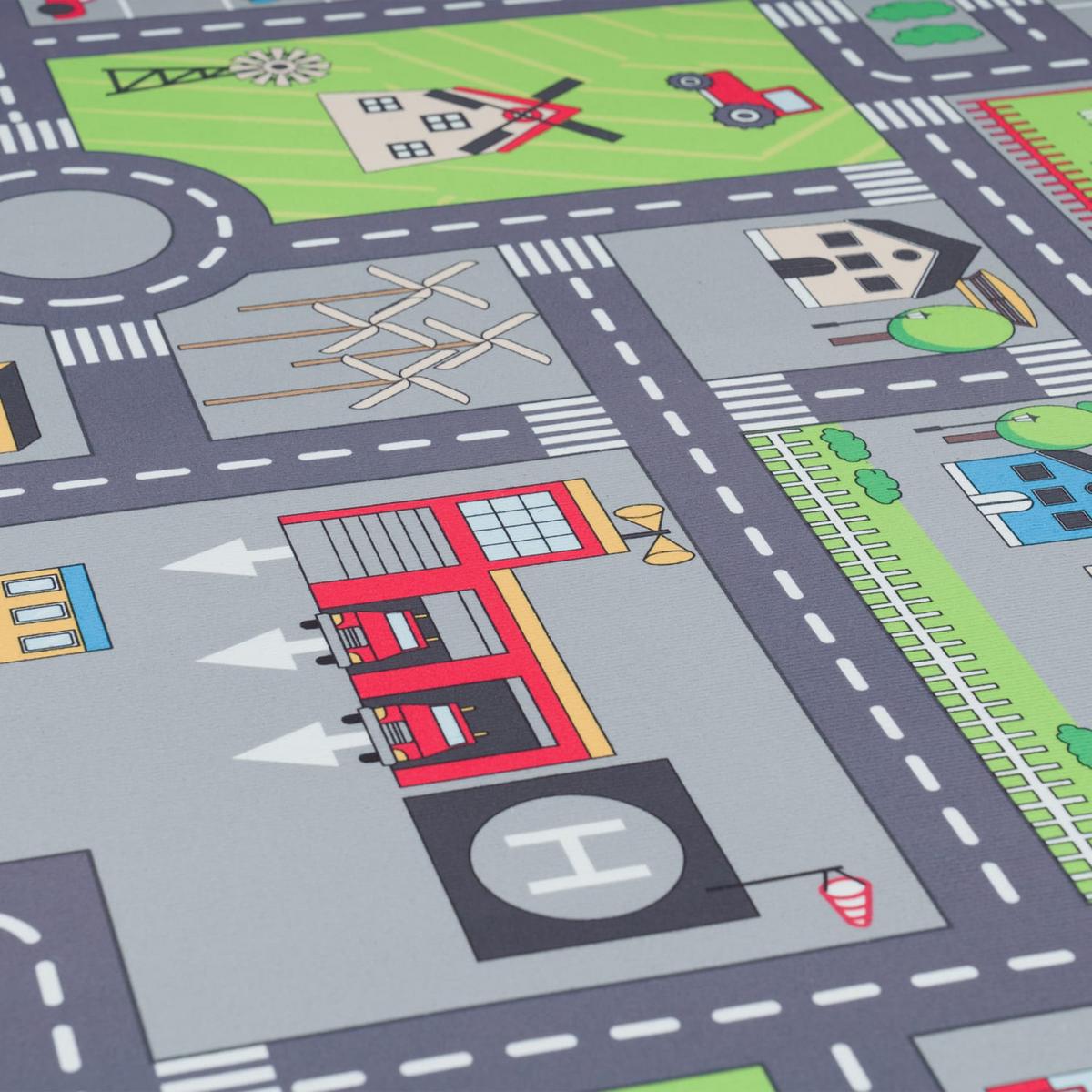 KINDERTEPPICH Waschbar, mit Stadt‑Land‑Karten‑Muster, Grau, 200 x 200 cm - Grau, Textil (200/200cm) - KADIMA DESIGN