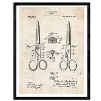 POSTER Friseurscheren Patent A3 Rahmenlos - Klar, Papier (29.7/5/42cm) - Nacnic