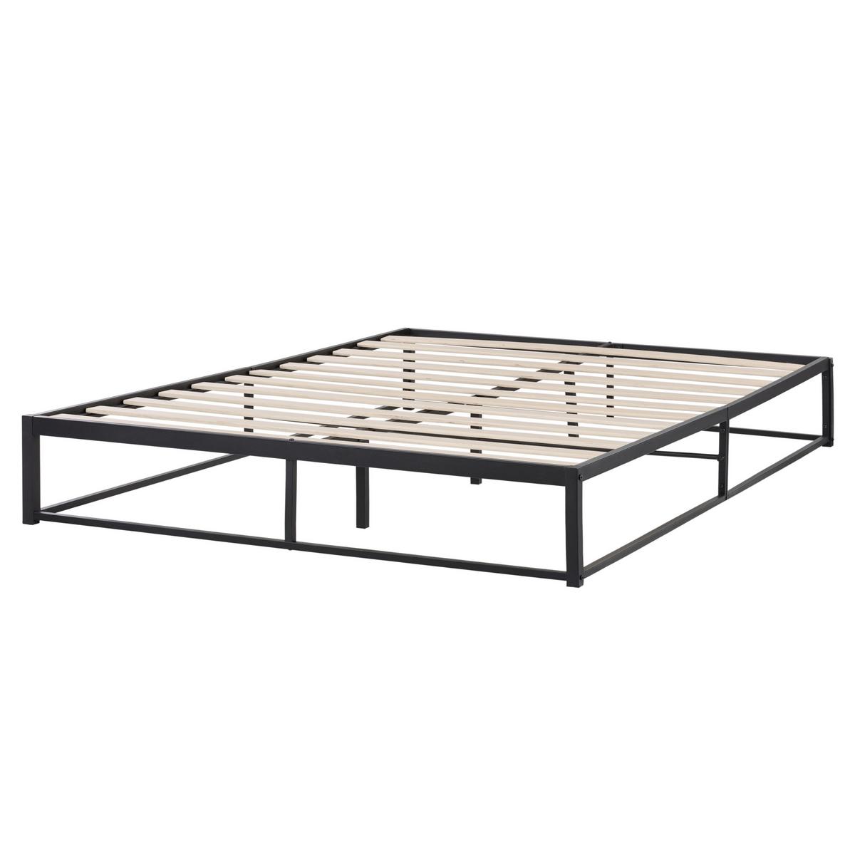 BETT mit Lattenrost 160x200 cm Schwarz Viry - Schwarz, Metall (160/200cm) - Beliani