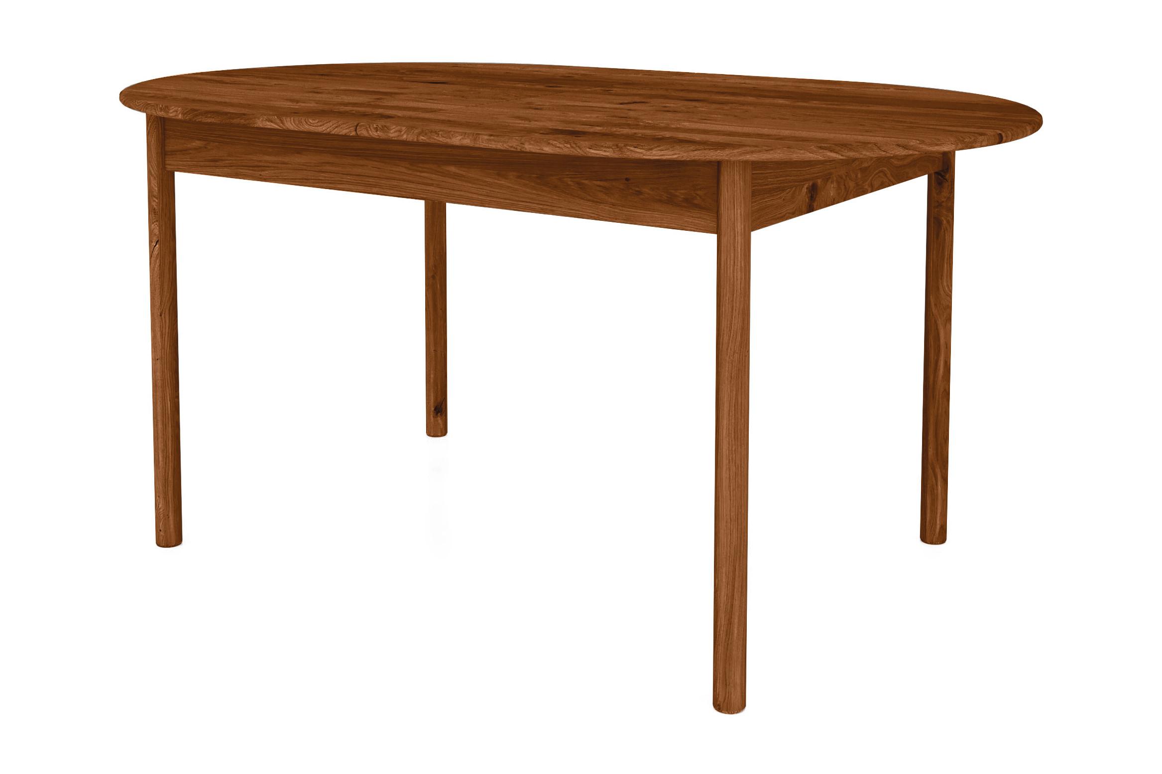TISCH OVAL AUSZIEHBAR INA Wildeiche - Mokka, Holz (160/100/77cm) - byoak