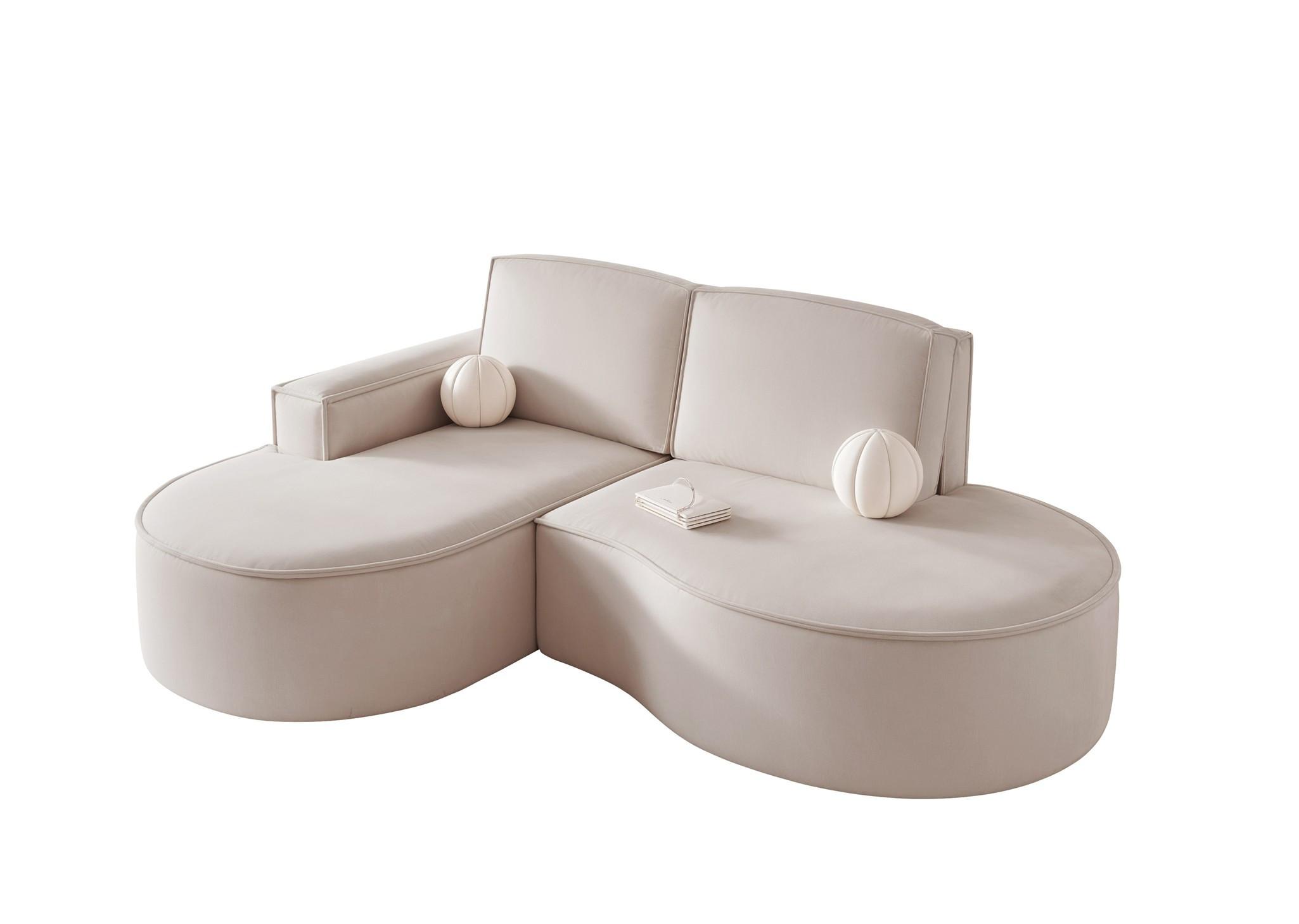 ECKSOFA Arlet In Stoff Riviera - Beige, Holzwerkstoff/Textil (277/156cm) - Fun Möbel