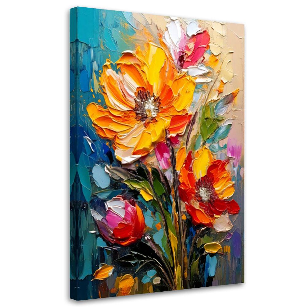LEINWANDBILD Blumen 30x45cm - Multicolor, Textil (30/45cm) - Feeby