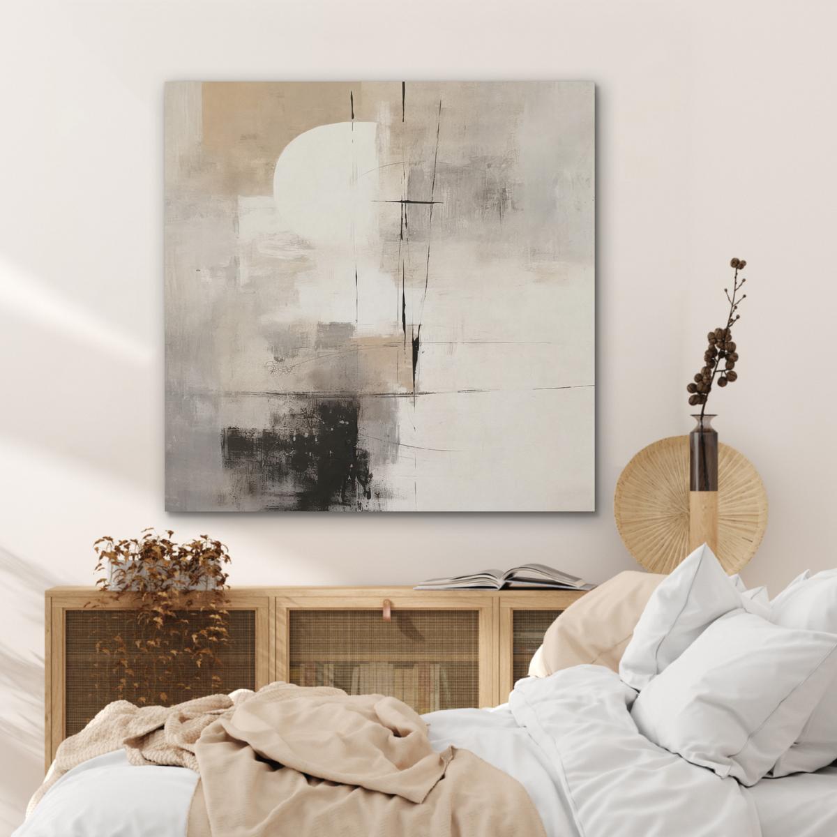 AKUSTIKBILD Abstrakt - Kunst - Grau Akustikpaneele 90x90 cm - Hellgrau, Kunststoff (90/90/0.9cm) - MuchoWow