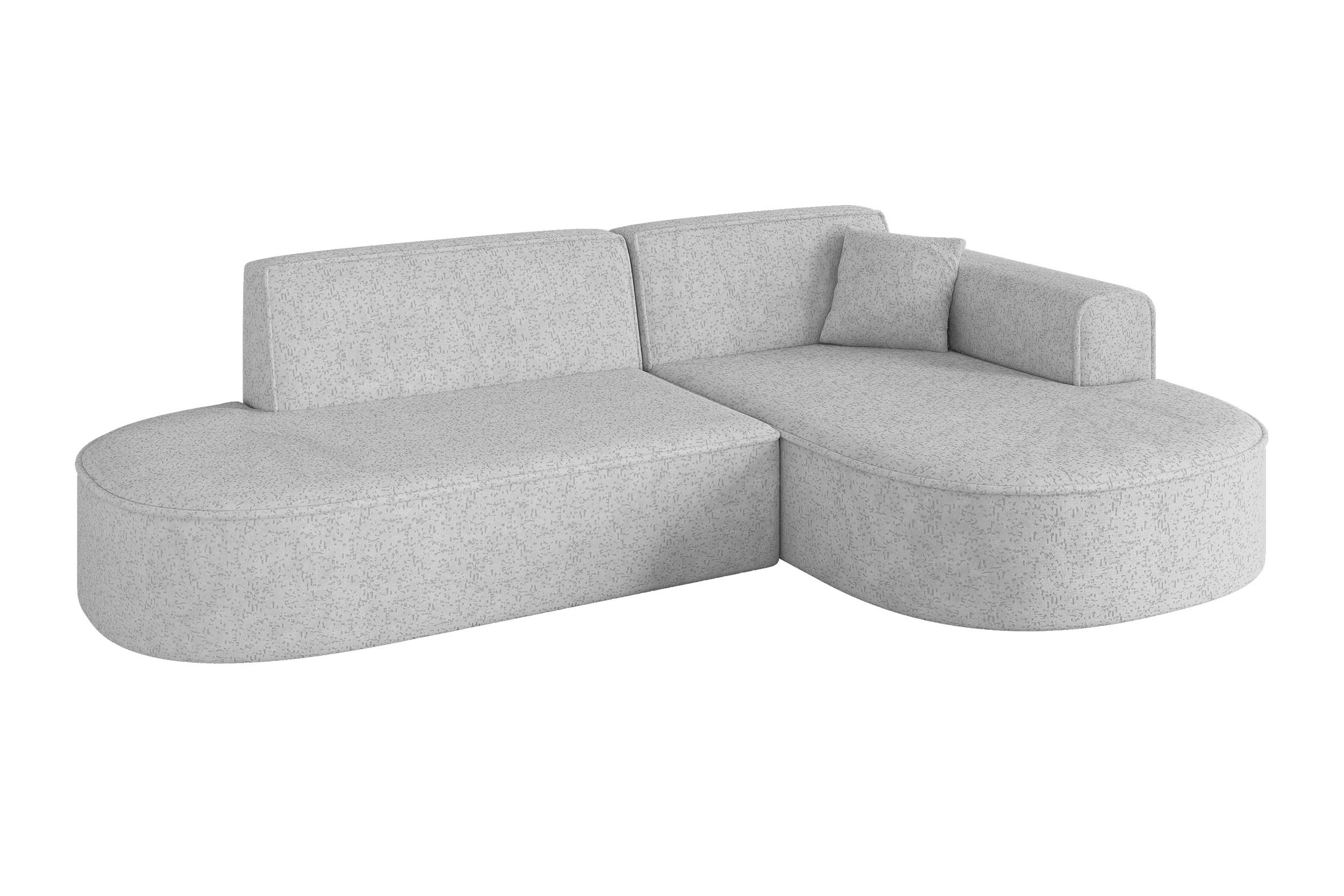 ECKSOFA Ottomane Rechts MARI-L1 - 243x171x79 cm Grau Tissu - Schwarz/Grau, Holzwerkstoff/Kunststoff (171/243cm) - ALTDECOR