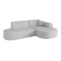 ECKSOFA Ottomane Rechts MARI-L1 - 243x171x79 cm Grau Tissu - Schwarz/Grau, Holzwerkstoff/Kunststoff (171/243cm) - ALTDECOR