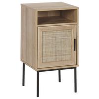 NACHTTISCH Rattan heller Holzfarbton Pasco - Hellbraun/Schwarz, Holzwerkstoff (40/78/40cm) - Beliani