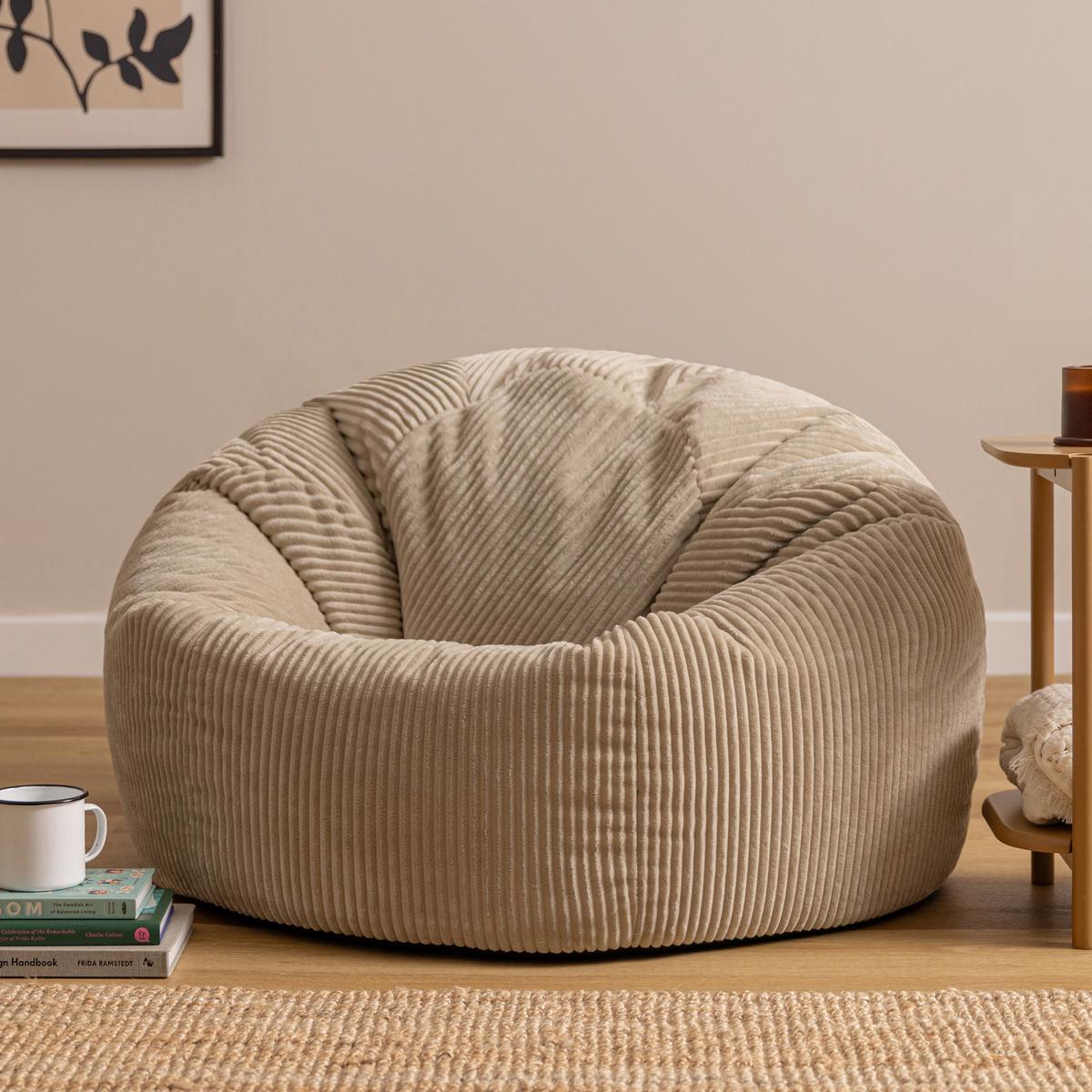 SITZSACK Cord Kingston XXL - Beige, Textil (92/52/92cm) - icon