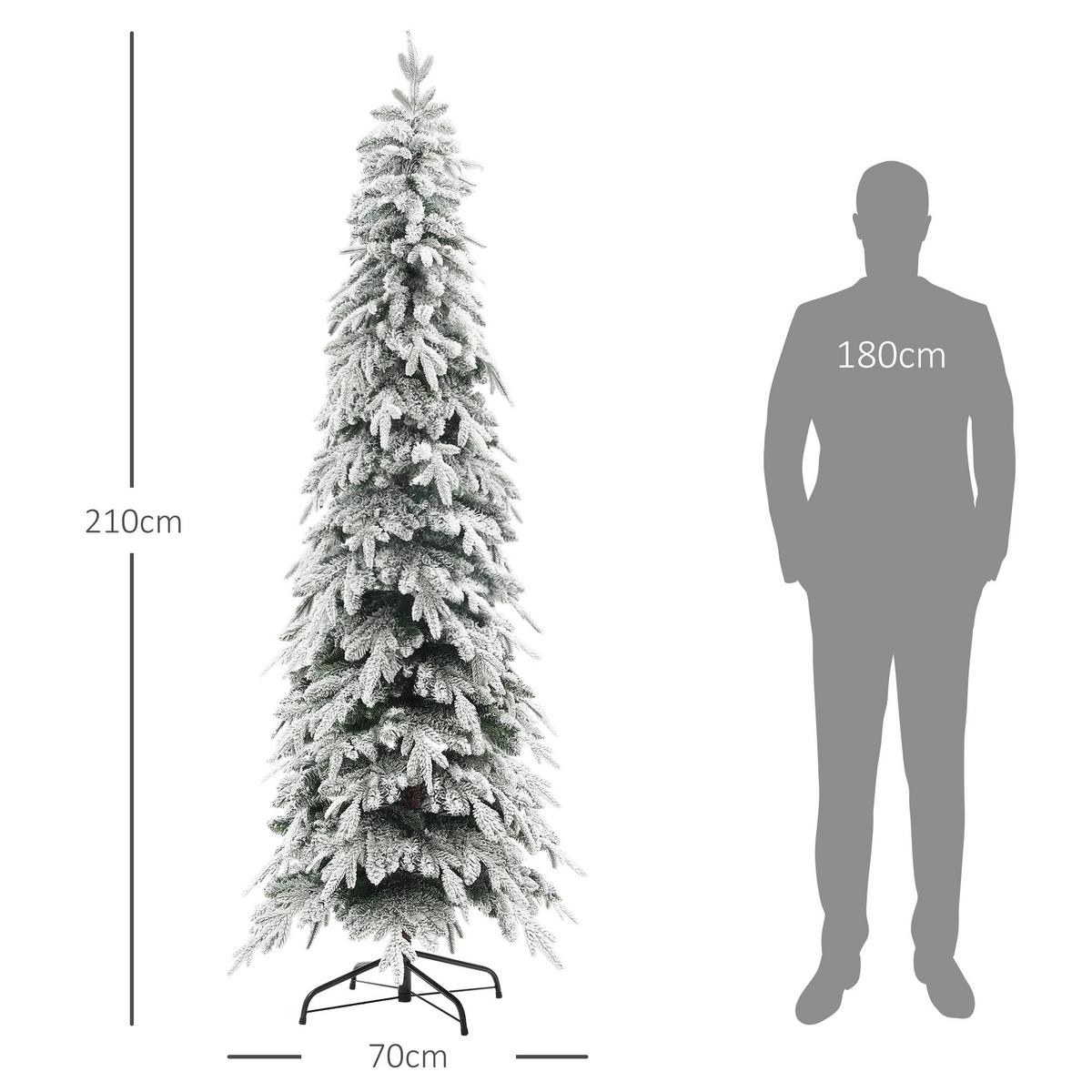 WEIHNACHTSBAUM Stahl PE Grün - Grün, Kunststoff (210cm) - HOMCOM