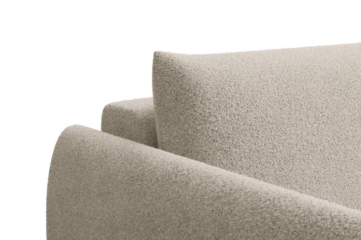 SOFA TAUER 3-Sitzer, Bouclé-Stoff beige - Beige/Schwarz, Holz/Textil (206/84/112cm) - Courtois Laville