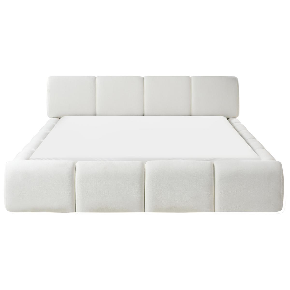 BETT mit Lattenrost 160/200 cm Stoff Cremeweiß Orville - Creme, Textil (160/200cm) - Beliani