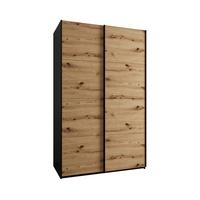 SCHWEBETÜRENSCHRANK 245,5/160/64 2-türig - Schwarz/Eiche Artisan, Holz/Metall (160/245/64cm) - Abiks Möbel