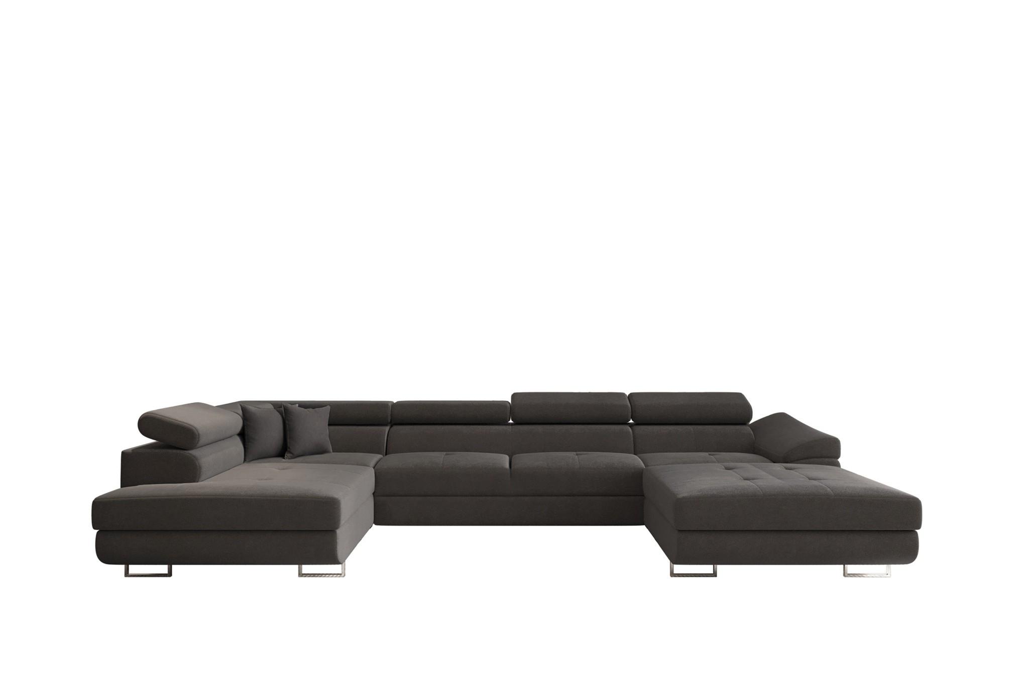 WOHNLANDSCHAFT Carmelo In Nova - Anthrazit, Holzwerkstoff/Textil (345/90/202cm) - Fun Möbel