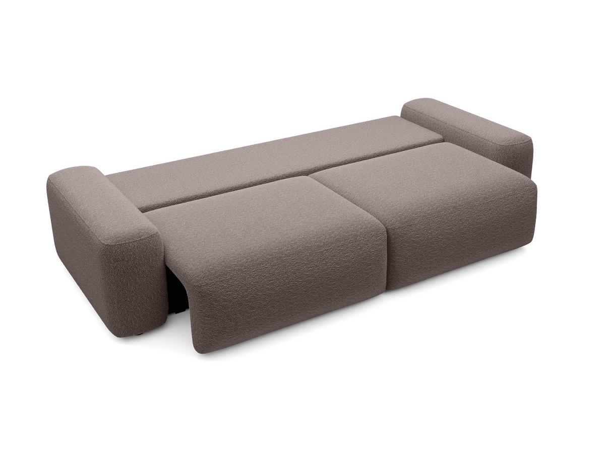 BETTSOFA RUOTA Braun Bucle-Stoff mit Schlaffunktion - Braun, Textil (105/87/257cm) - MASSENO