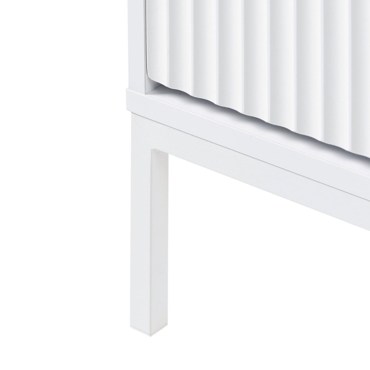 NACHTTISCH mit 2 Schubladen Weiß Adelaide - Weiß, Holzwerkstoff (40/45/55cm) - Beliani