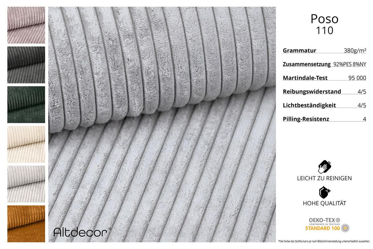 ECKSOFA modulares Sofa Darnel-L1 - 205x177x70 cm Grau - Grau, Holzwerkstoff/Textil (205/177cm) - ALTDECOR