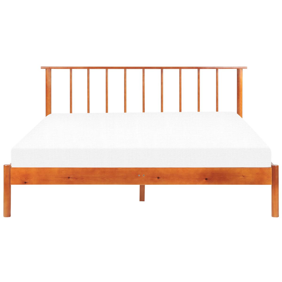 HOLZBETT 160/200cm Heller Holzfarbton Barret - Hellbraun, Holz (160/200cm) - Beliani