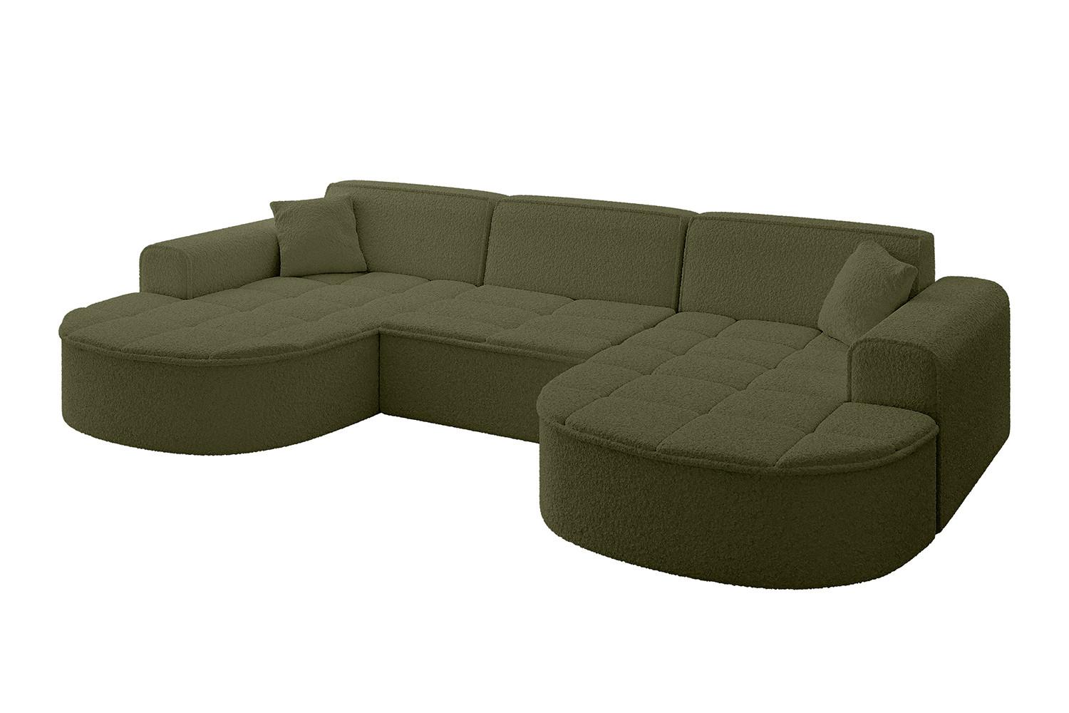 WOHNLANDSCHAFT TARO-U1 - 303x171x79,5 cm Grün - Grün, Holzwerkstoff/Textil (303/79.5/171cm) - ALTDECOR