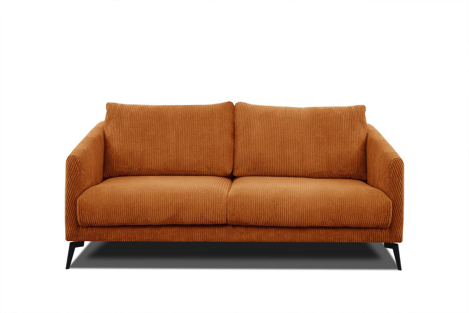 SOFA VILT 2,5-Sitzer, orange - Schwarz/Orange, Holzwerkstoff/Textil (202/89/94cm) - Wozimo