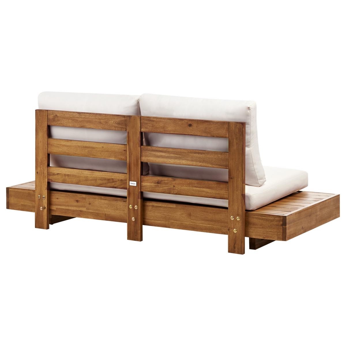 LOUNGESOFA 2-Sitzer Heller Holzfarbton Marettimo - Hellbraun/Weiß, Holz (167/70/68cm) - Beliani