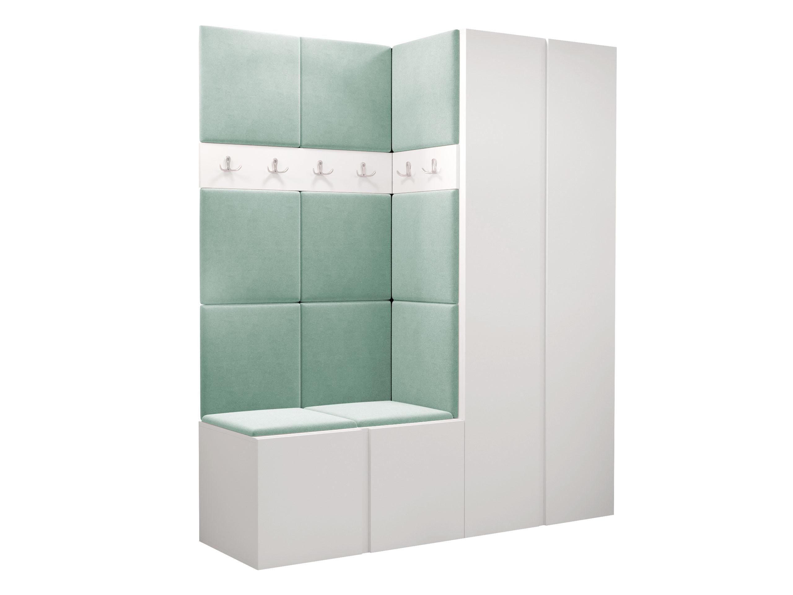 GARDEROBEN-SET Orion III - Weiß/Mintgrün, Holzwerkstoff/Kunststoff (158/186/46cm) - MIRJAN24