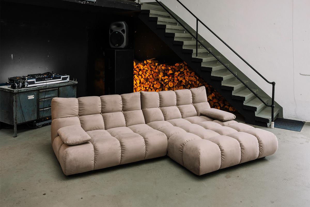 ECKSOFA VIVIEN Braun Velvet - Schwarz/Braun, Kunststoff/Textil (290/178cm) - KAWOLA