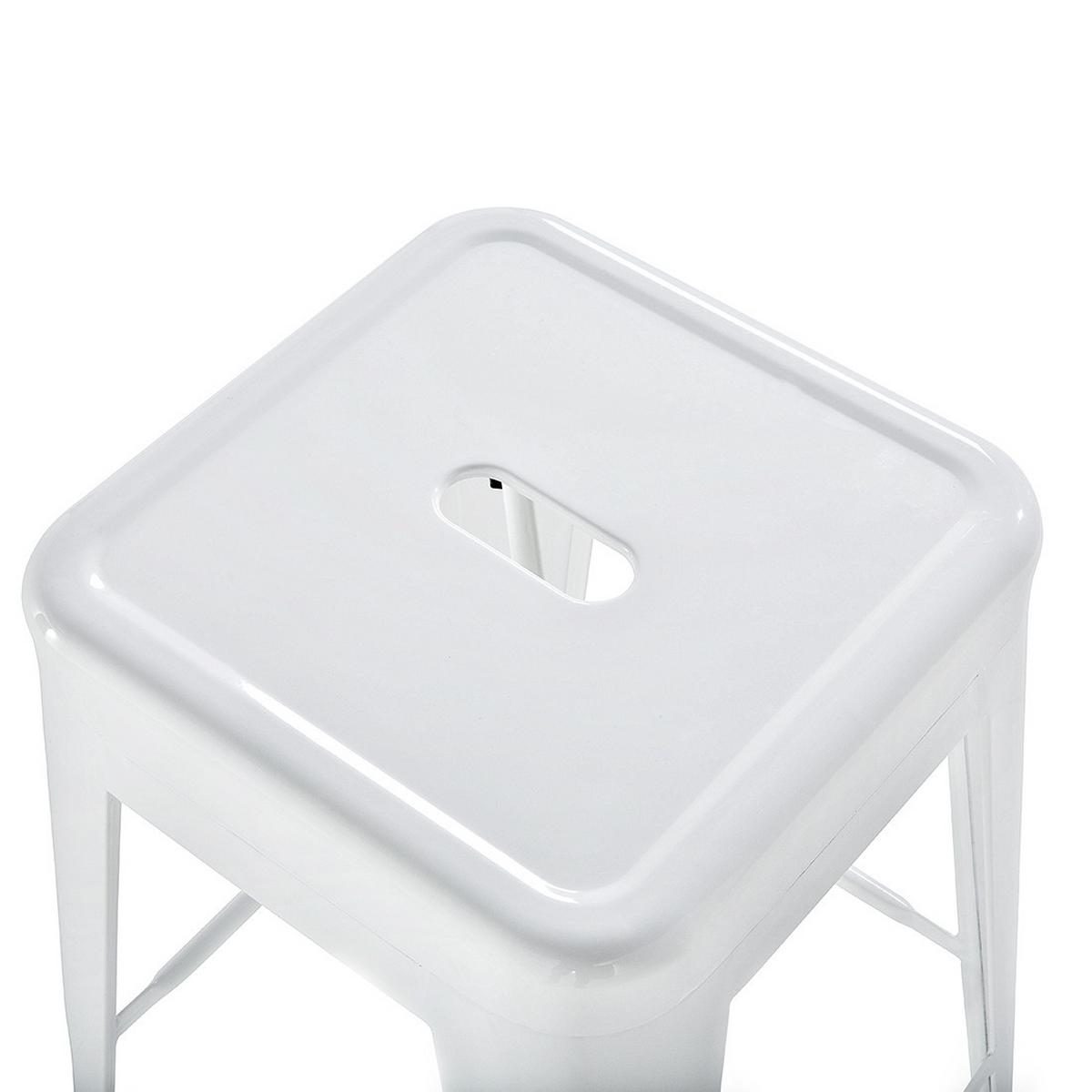 HOCKER 2er-Set Metall Weiß Cabrillo - Weiß, Metall (30/60/34cm) - Beliani