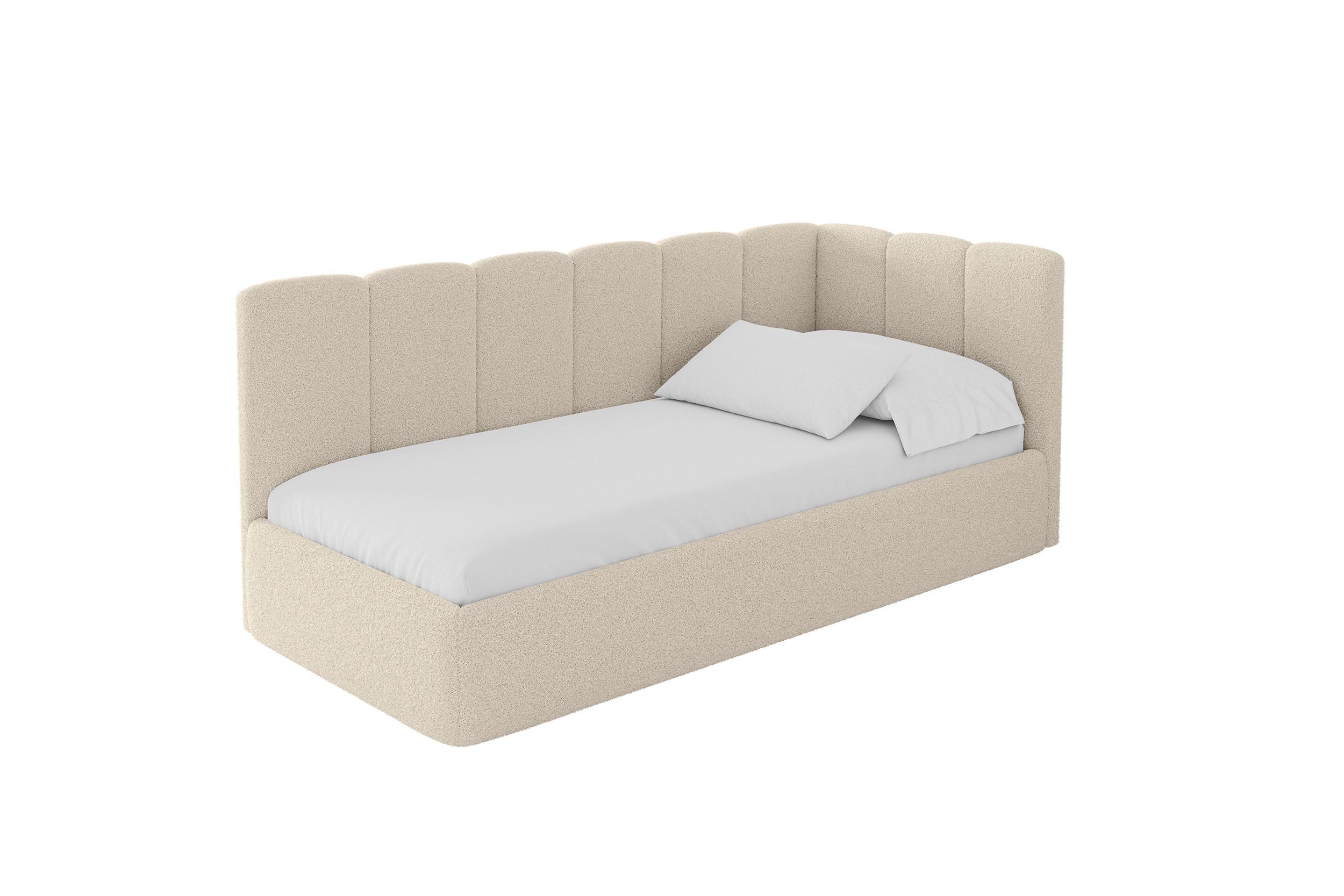 EINZELLBETT Jugendbett mit Bettkasten und Matratze H3/H4, Links - DEXY 100x200 Dunkelbeige - Cappuccino, Holzwerkstoff/Textil (100/200cm) - ALTDECOR