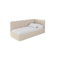 EINZELLBETT Jugendbett mit Bettkasten und Matratze H3/H4, Links - DEXY 100x200 Dunkelbeige - Cappuccino, Holzwerkstoff/Textil (100/200cm) - ALTDECOR