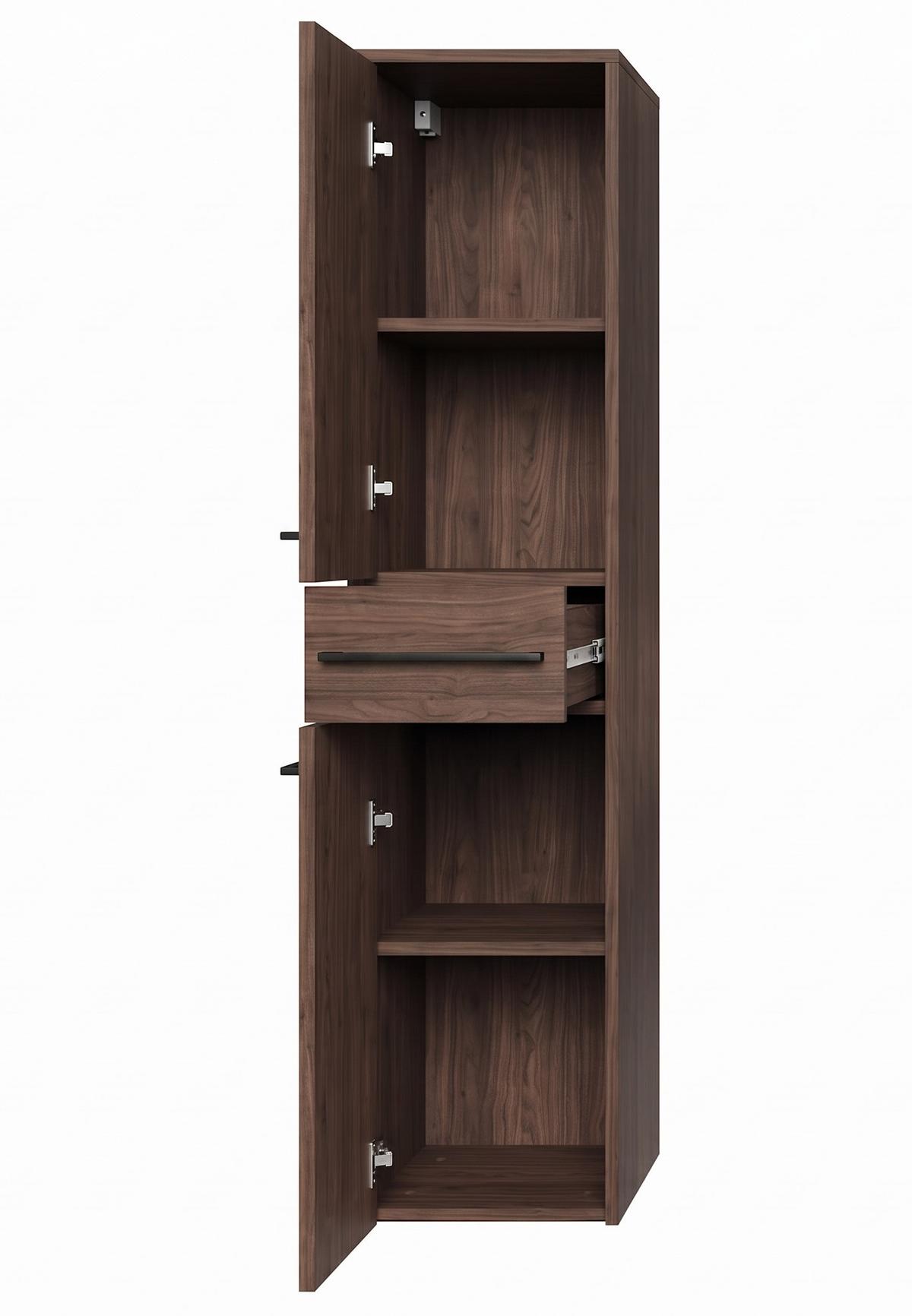 BADEZIMMERSCHRANK Florence mit 2 Türen Walnuss Braun - 30 x 35 x 130 cm - Eichefarben, Holz (30/130/35cm) - Badplaats