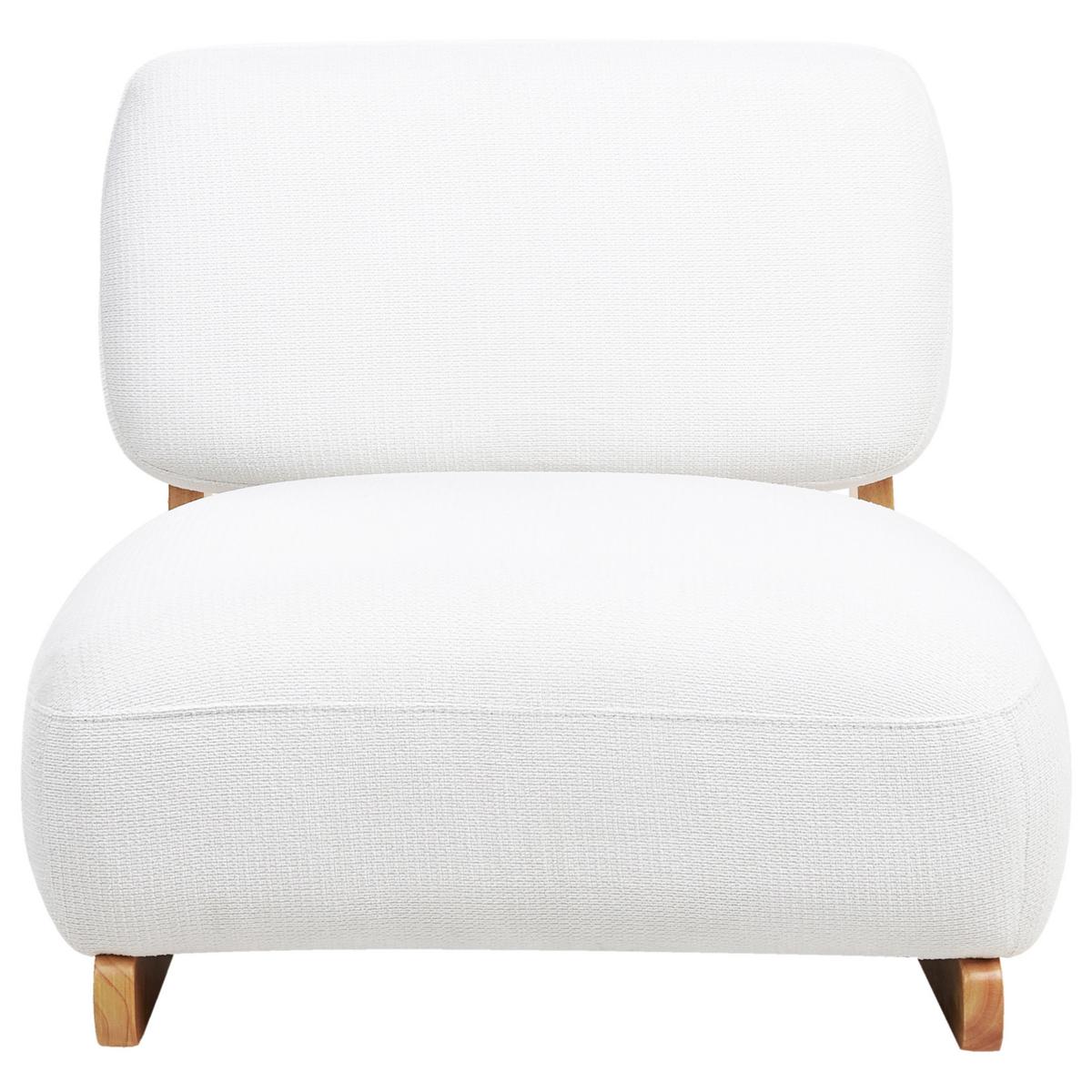 SESSEL Cremeweiß Kokkola - Weiß/Braun, Textil (66/71/79cm) - Beliani