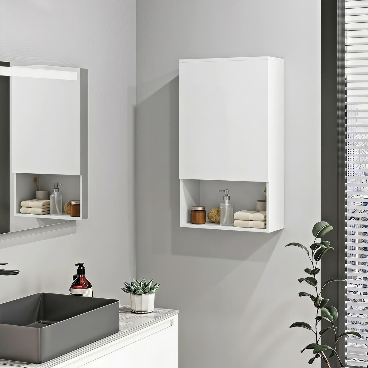HÄNGESCHRANK Spanplatte Weiß - Weiß, Holzwerkstoff (27/77/40cm) - HOMCOM