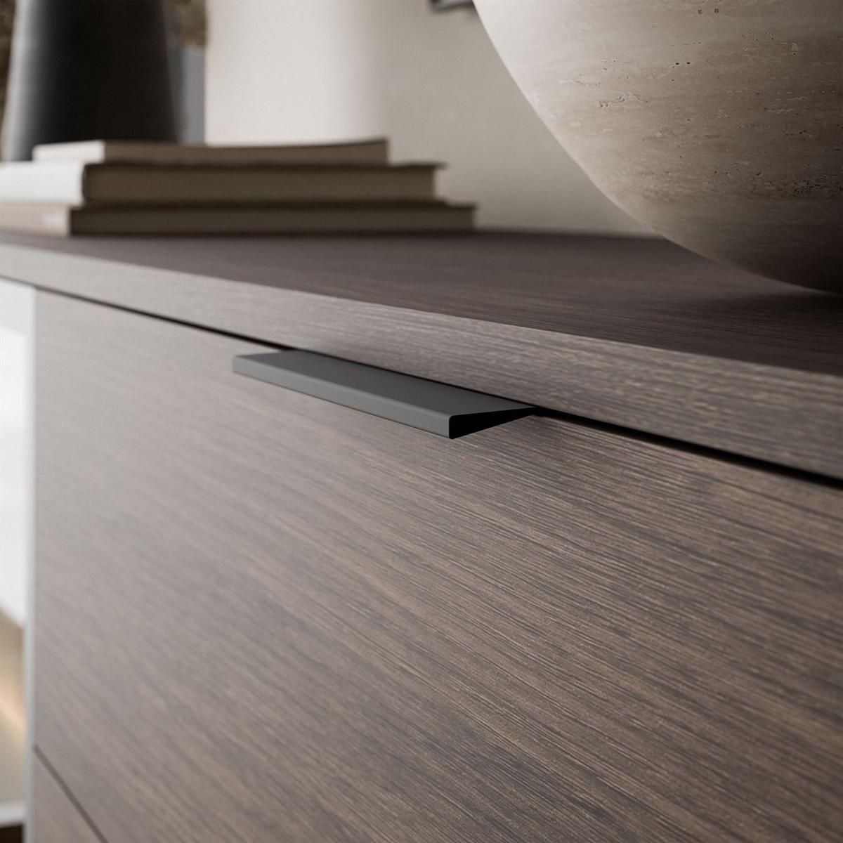 SIDEBOARD LINEA LOFT mit LED-Beleuchtung Eiche + Schwarz - Eichefarben, Holzwerkstoff (181/83/39cm) - Lookway