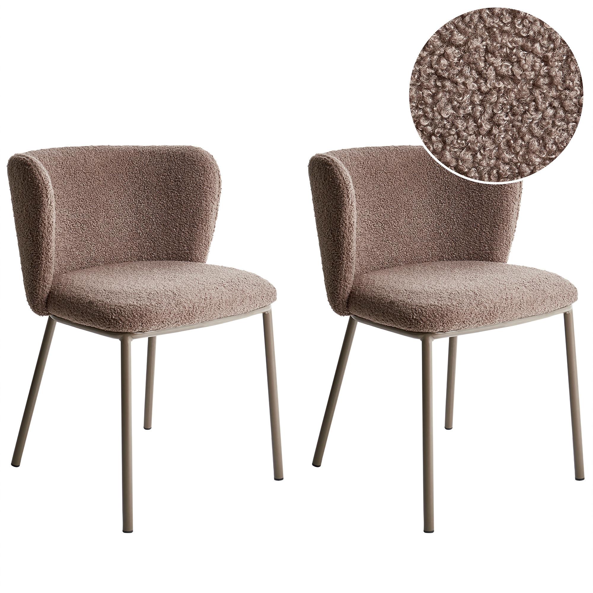 ESSZIMMERSTUHL Braun Mina II - Hellbraun, Textil (45/75/52cm) - Beliani